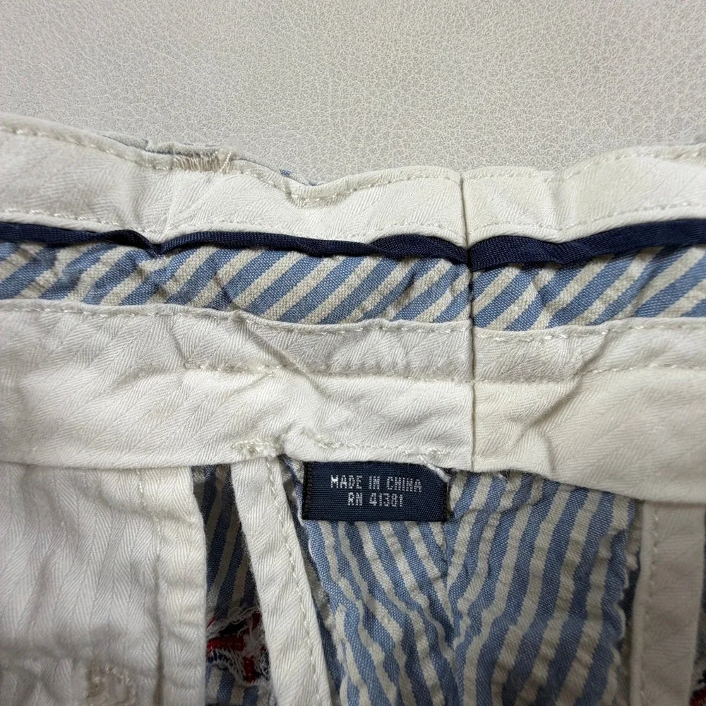 Polo Ralph Lauren Mens 32x30 Seersucker Striped Nautical Pennant Flag Pants Blue